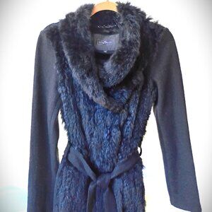 Vintage  Women’s Black Real Fur Coat Top Winter